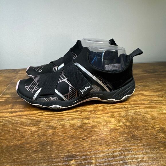 Jambu Shoes Womens 8 Black Oklahoma Vegan Criss Cross hook and Loop Closure - Picture 3 of 10